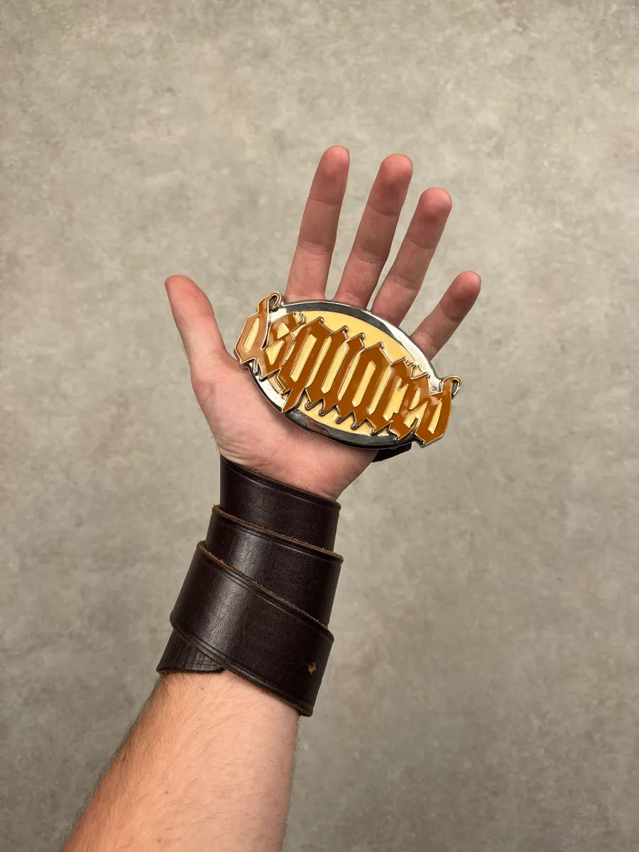 2000s Dsquared2 Dark Brown Leather Gothic Signature Belt bNlxcIJg 4