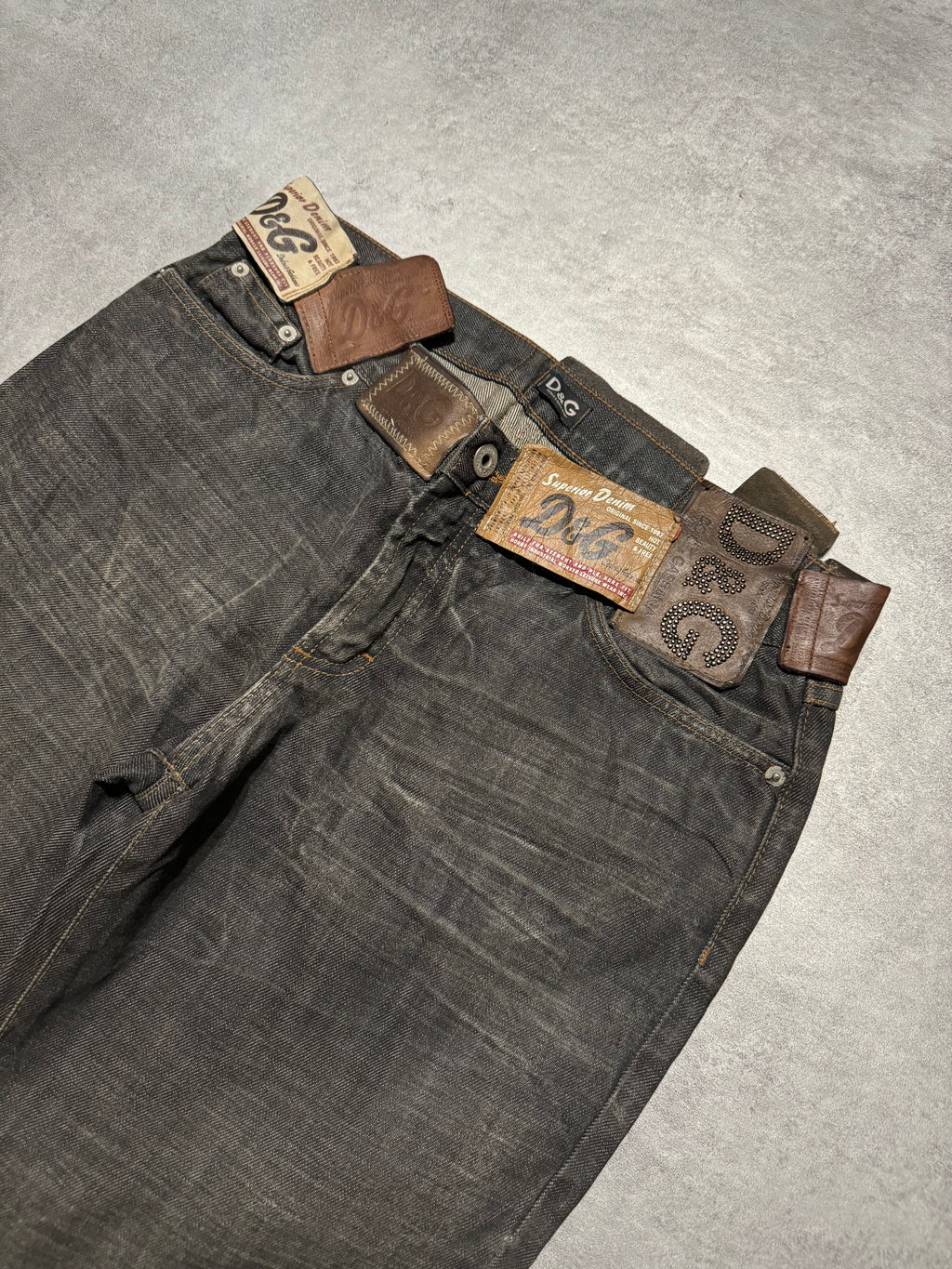AW2003 Dolce & Gabbana 10 Tags Denim Raw Grey Jeans (M) - 7