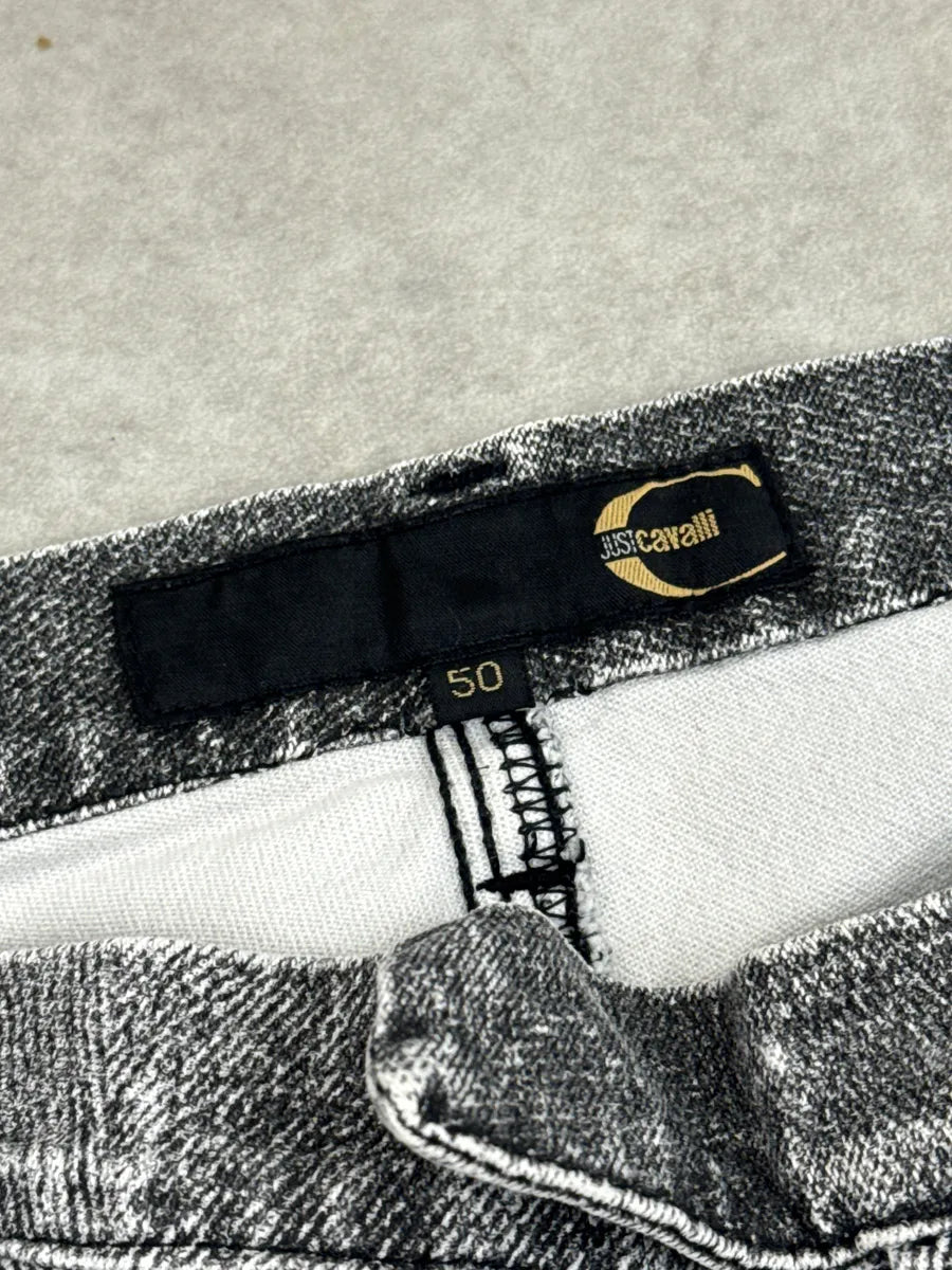 2000s Cavalli Grey White Acid Wash Bootcut Pants bOoSBUsx 10