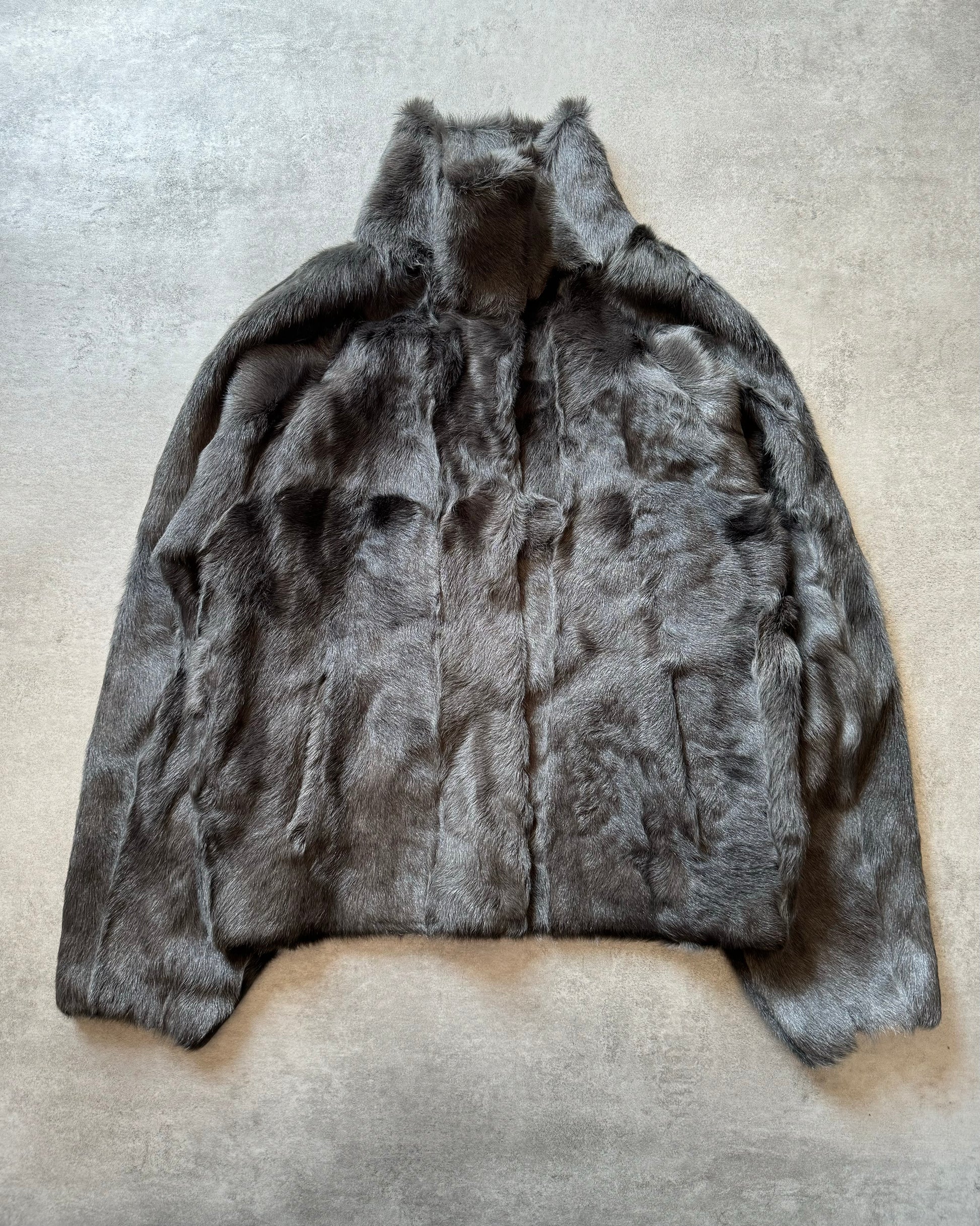 AW2010 Emporio Armani Reversible Faux Fur Tactical Jacket (S) - 5