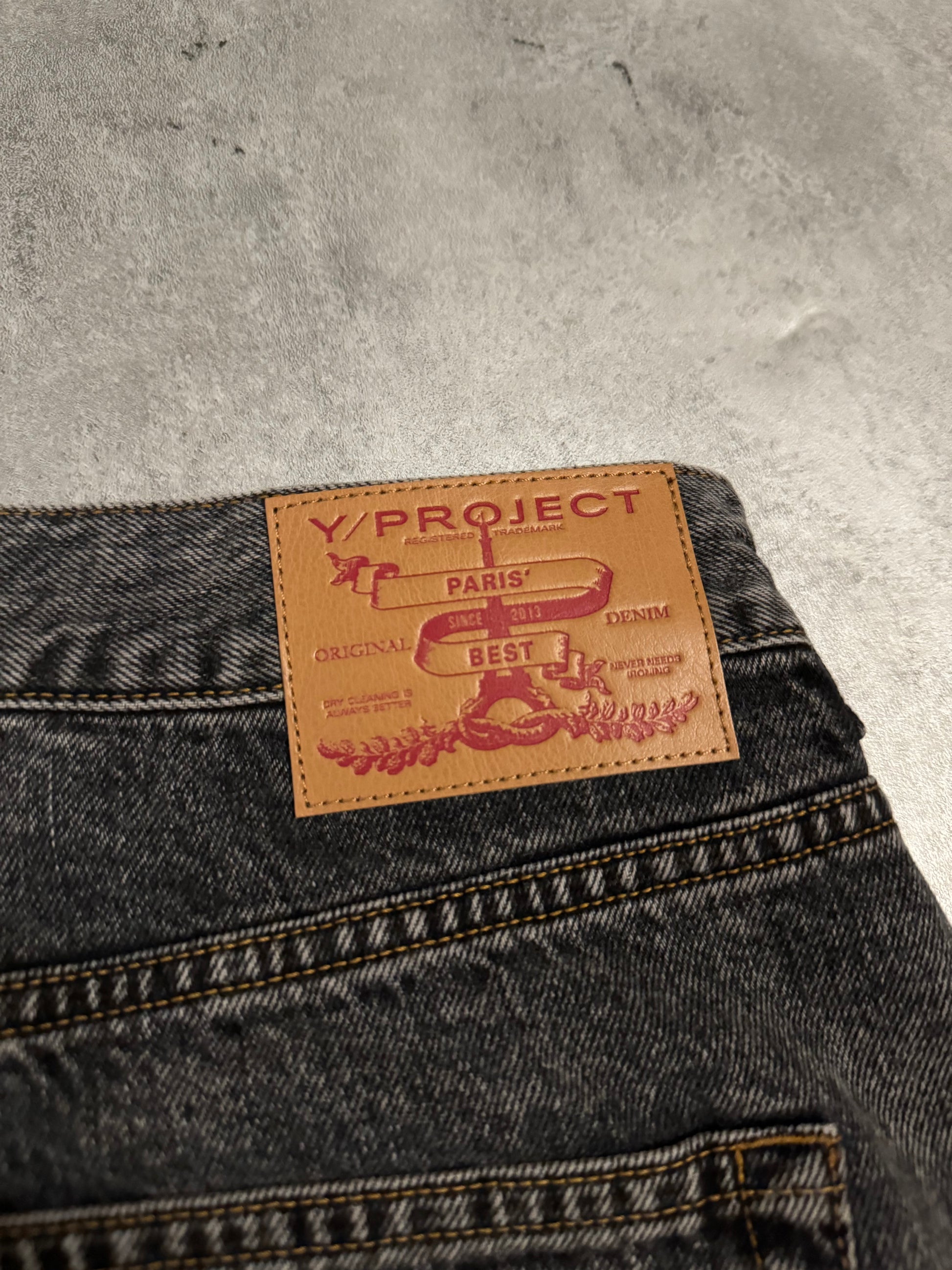 Y/Project Maxi Cowboy Cuff Grey Denim Jeans (L/XL) - 4