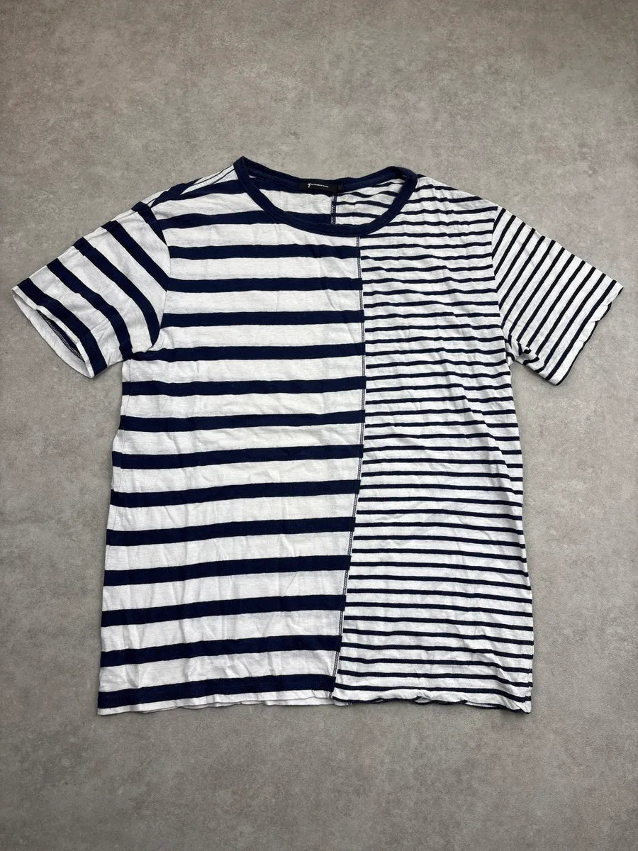 Alexander Wang White & Navy Half Breton Stripe T-Shirt bXqjVWzF 0