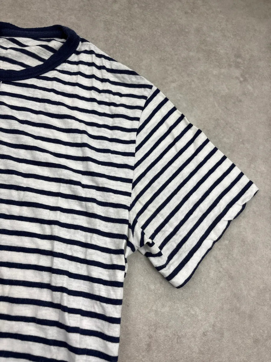Alexander Wang White & Navy Half Breton Stripe T-Shirt bXqjVWzF 6