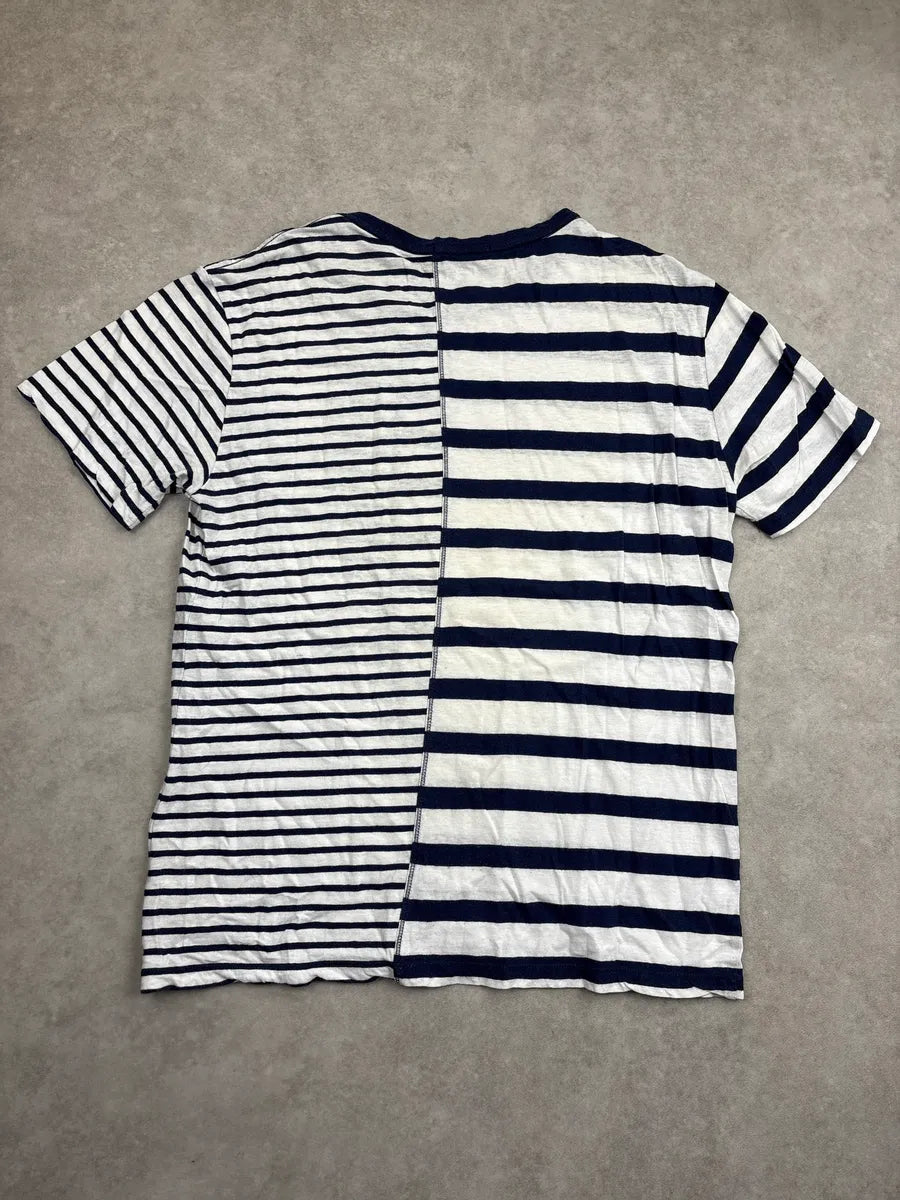 Alexander Wang White & Navy Half Breton Stripe T-Shirt bXqjVWzF 5