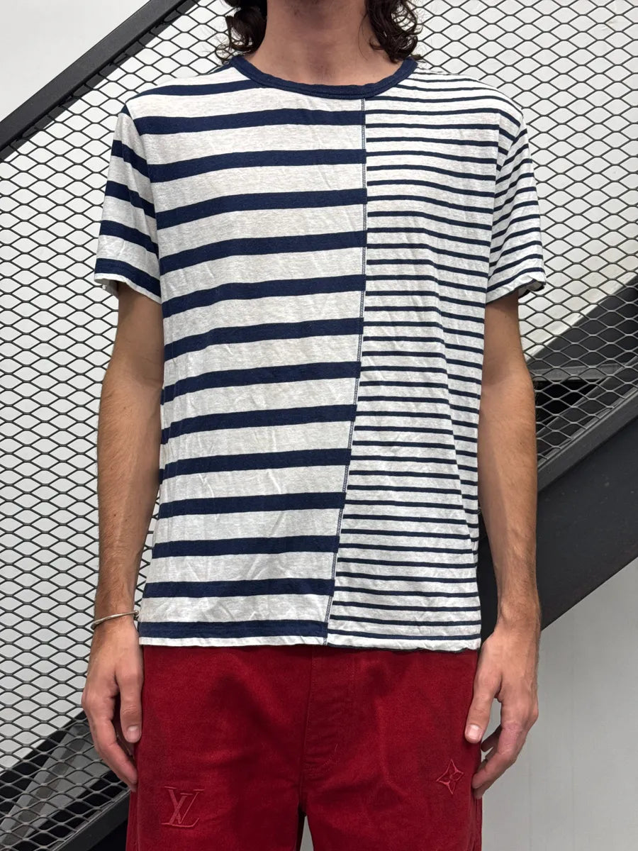 Alexander Wang White & Navy Half Breton Stripe T-Shirt bXqjVWzF 1