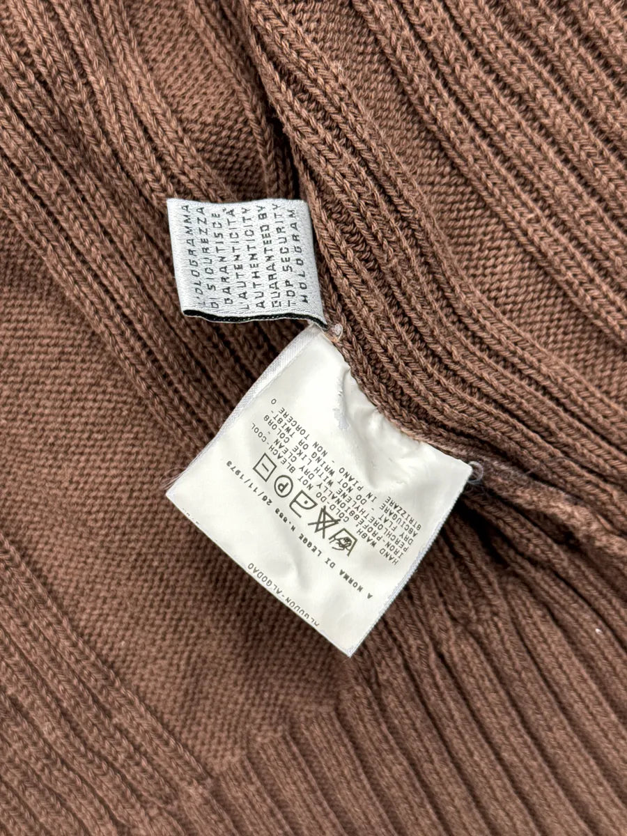 2000s Dolce & Gabbana Brown Ribbed Knit Zip Up Sweater bYSehhfh 12