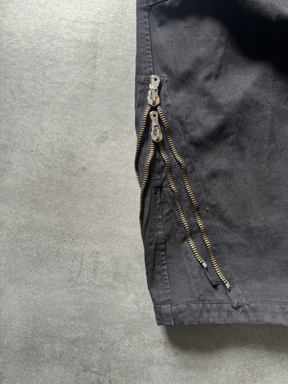 AW2002 Dolce & Gabbana Multi Zips Cargo Black Pants  (L) - 10