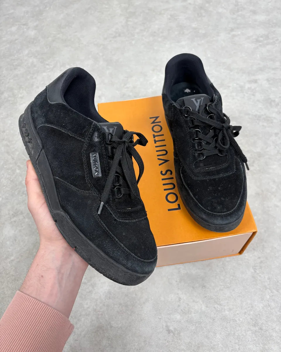 Louis Vuitton Black Suede Low-Top Sneakers kxpfBoq 0