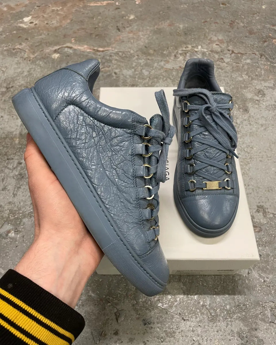 Balenciaga Arena Baby Blue Low Leather Shoes hcjDyLV 0