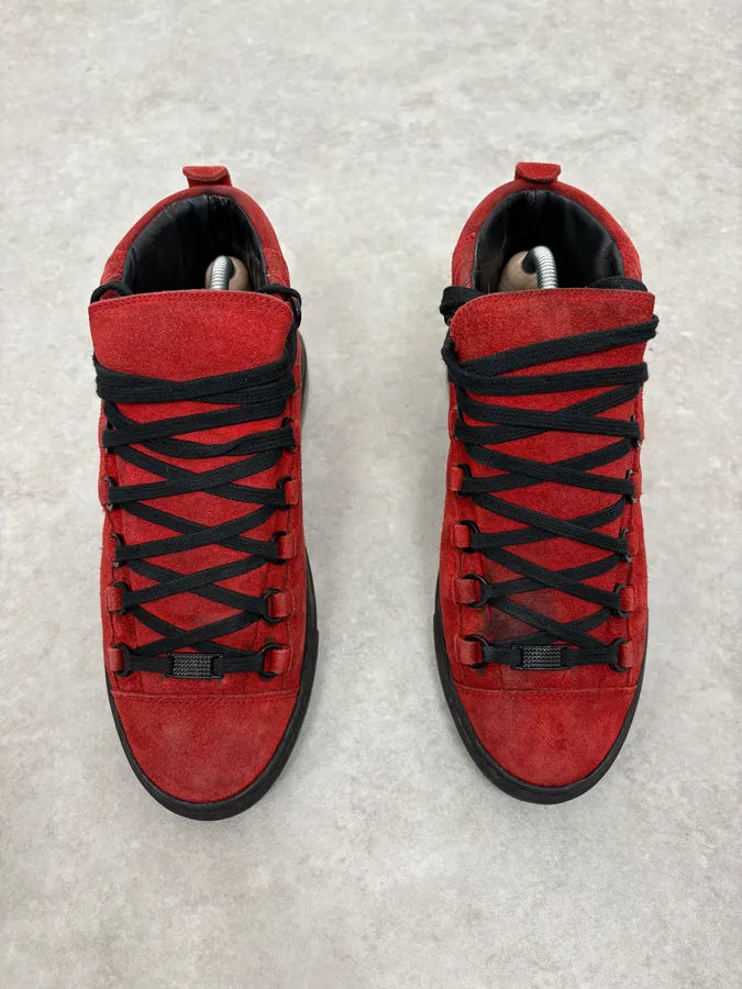 Balenciaga Arena Black & Red Suede Leather High Sneakers YiEFosG 1