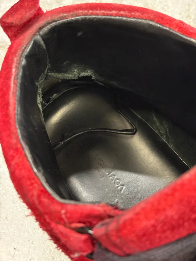 Balenciaga Arena Black & Red Suede Leather High Sneakers mMyQHyD 9