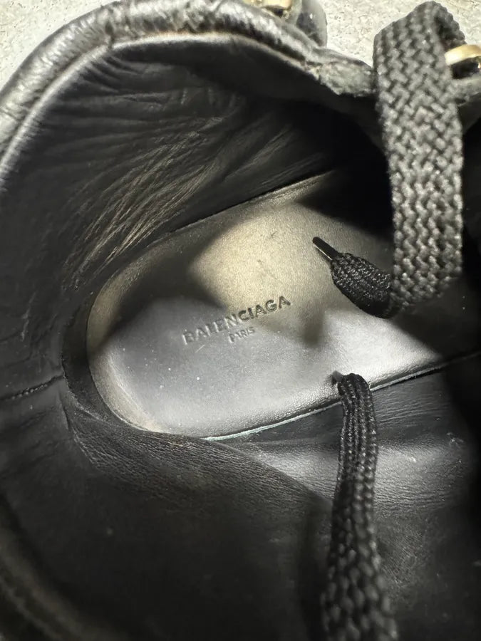 Balenciaga Arena Black Cracked Leather High Sneakers RdbuIwB 6