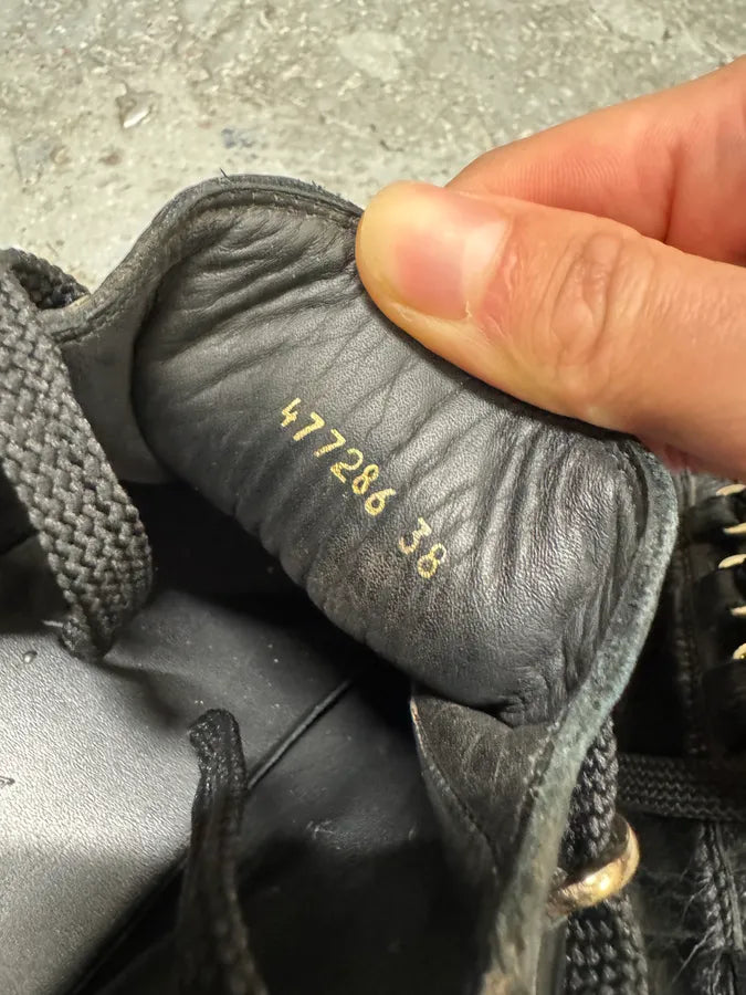 Balenciaga Arena Black Cracked Leather High Sneakers RdbuIwB 8