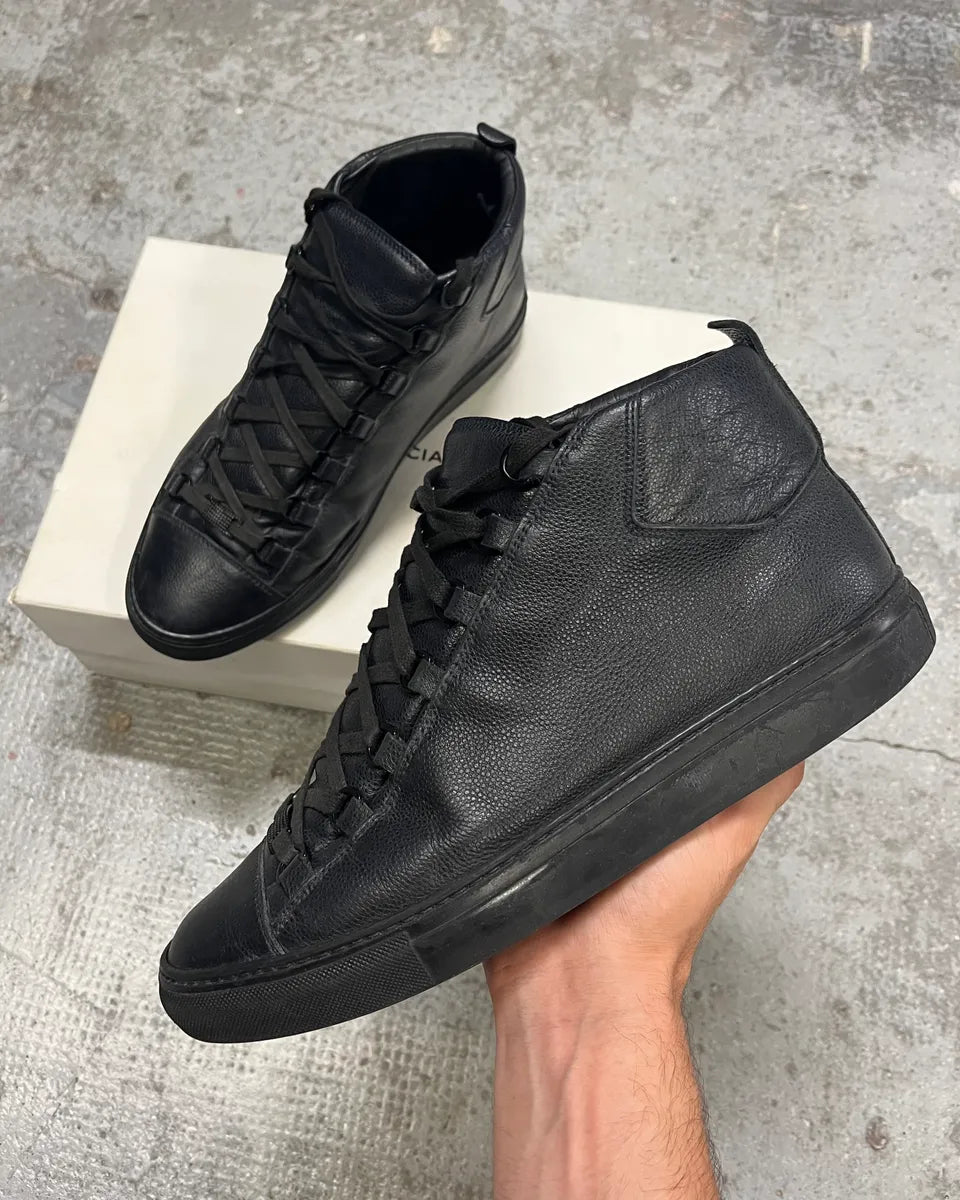 Balenciaga Arena Black Grain Leather High Sneakers ubLWaEr 0