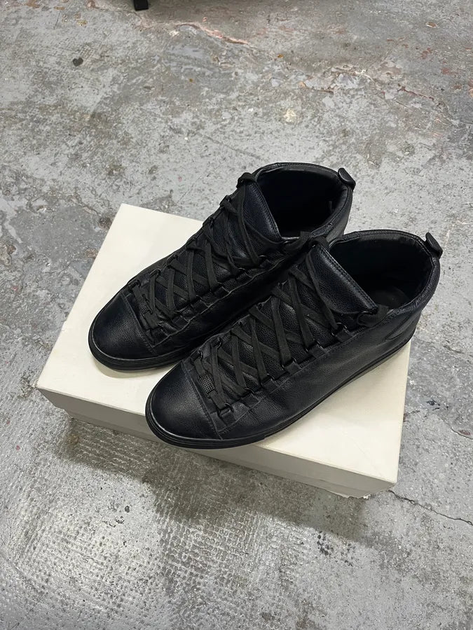 Balenciaga Arena Black Grain Leather High Sneakers ubLWaEr 10