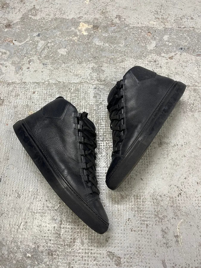 Balenciaga Arena Black Grain Leather High Sneakers ubLWaEr 5