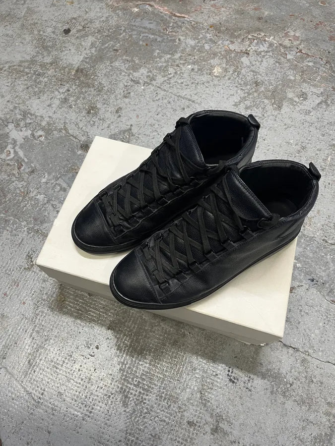 Balenciaga Arena Black Grain Leather High Sneakers ubLWaEr 8