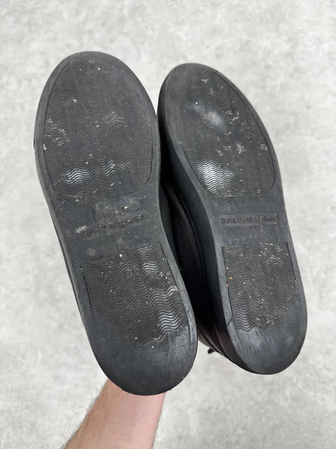 Balenciaga Arena Black Grained Leather High Sneakers TQJFHfs 5