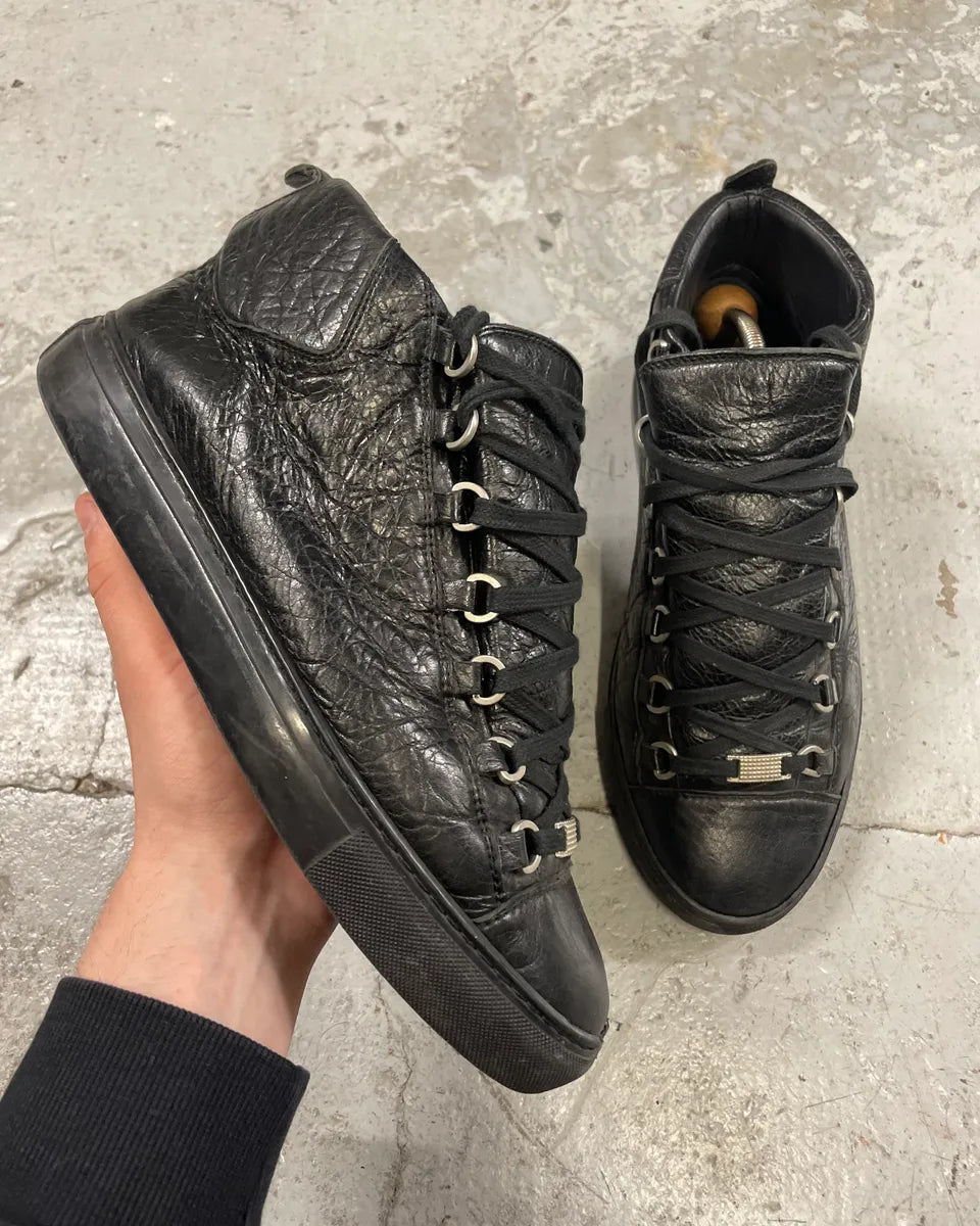 Balenciaga Arena Black High Leather Shoes (42.5eu/us9) bNAFplj 0