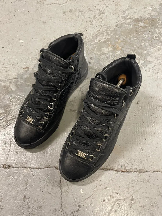 Balenciaga Arena Black High Leather Shoes (42.5eu/us9) bNAFplj 2