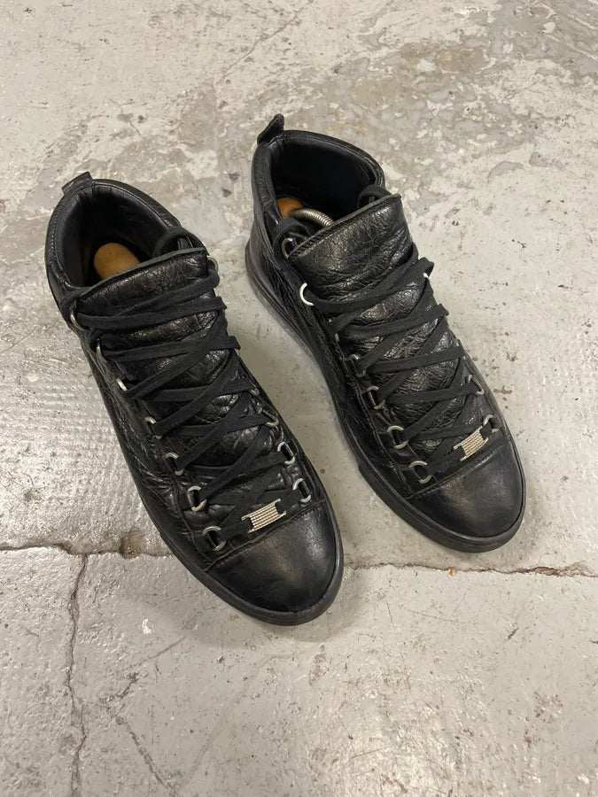 Balenciaga Arena Black High Leather Shoes (42.5eu/us9) bNAFplj 3