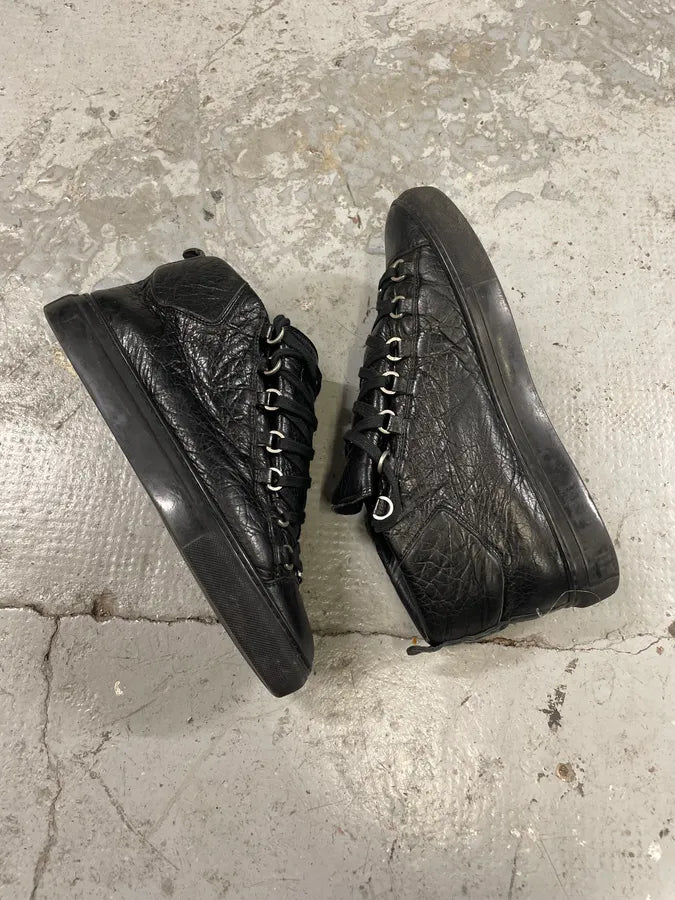 Balenciaga Arena Black High Leather Shoes (42.5eu/us9) bNAFplj 5