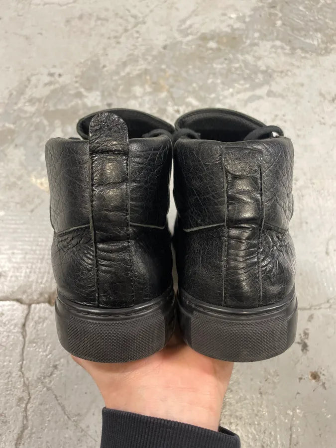 Balenciaga Arena Black High Leather Shoes (42.5eu/us9) bNAFplj 6