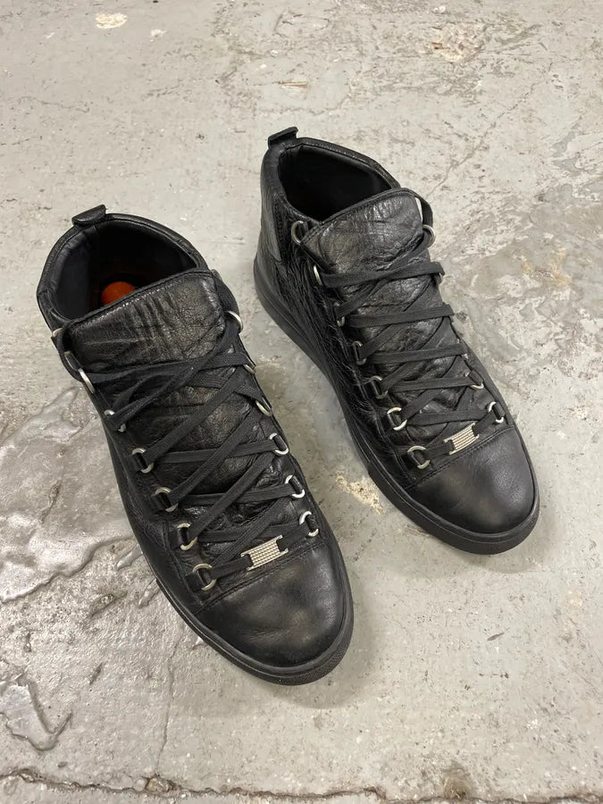 Balenciaga Arena Black High Leather Shoes (43.5eu/us9.5) 3