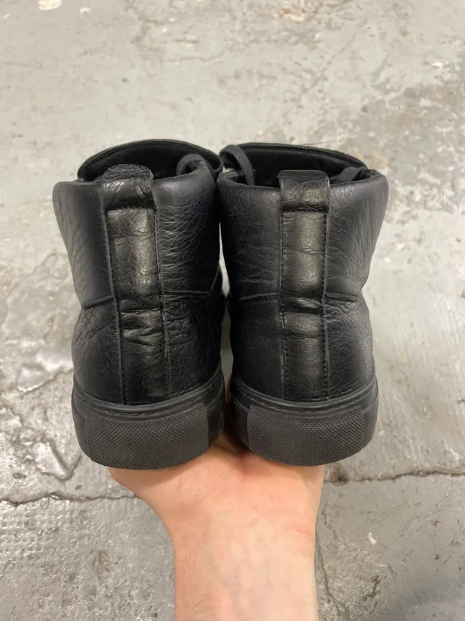 Balenciaga Arena Black High Leather Shoes (43.5eu/us9.5) 6