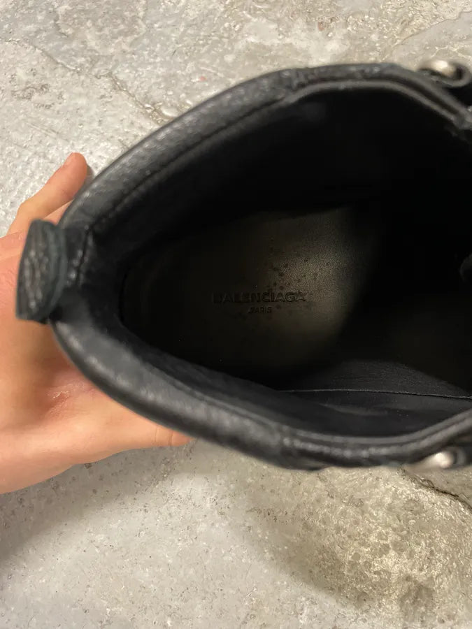Balenciaga Arena Black High Leather Shoes (43.5eu/us9.5) 9
