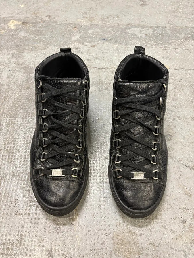 Balenciaga Arena Black High Leather Sneakers (40.5eu/us7.5) FkUjzje 1