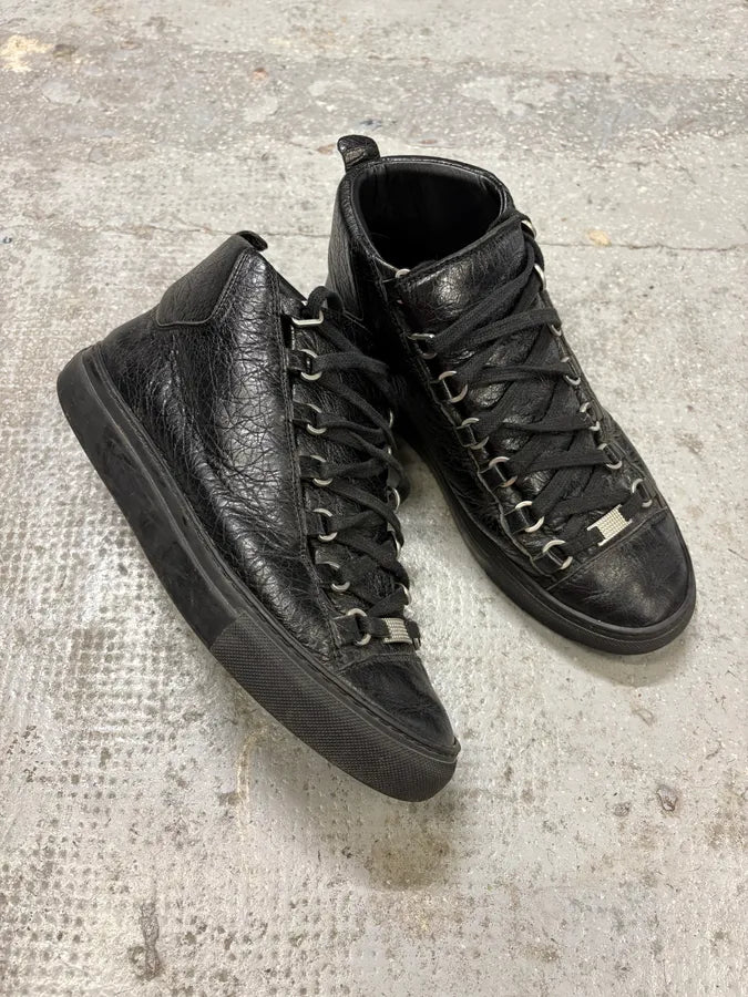 Balenciaga Arena Black High Leather Sneakers (40.5eu/us7.5) FkUjzje 4