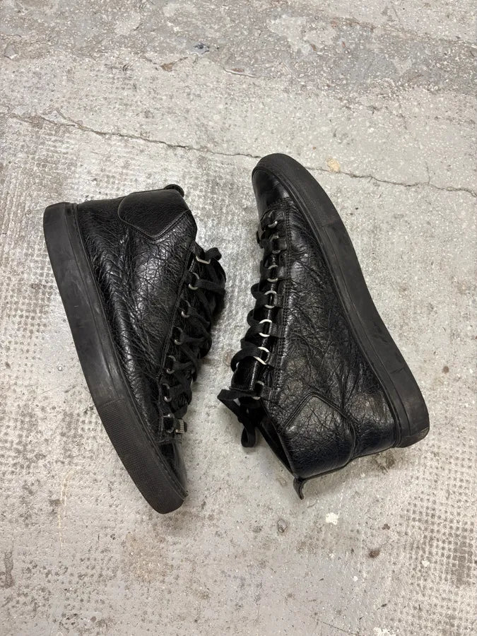 Balenciaga Arena Black High Leather Sneakers (40.5eu/us7.5) FkUjzje 5