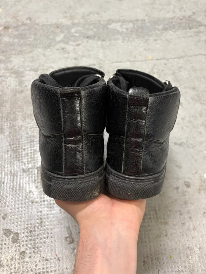 Balenciaga Arena Black High Leather Sneakers (40.5eu/us7.5) FkUjzje 6