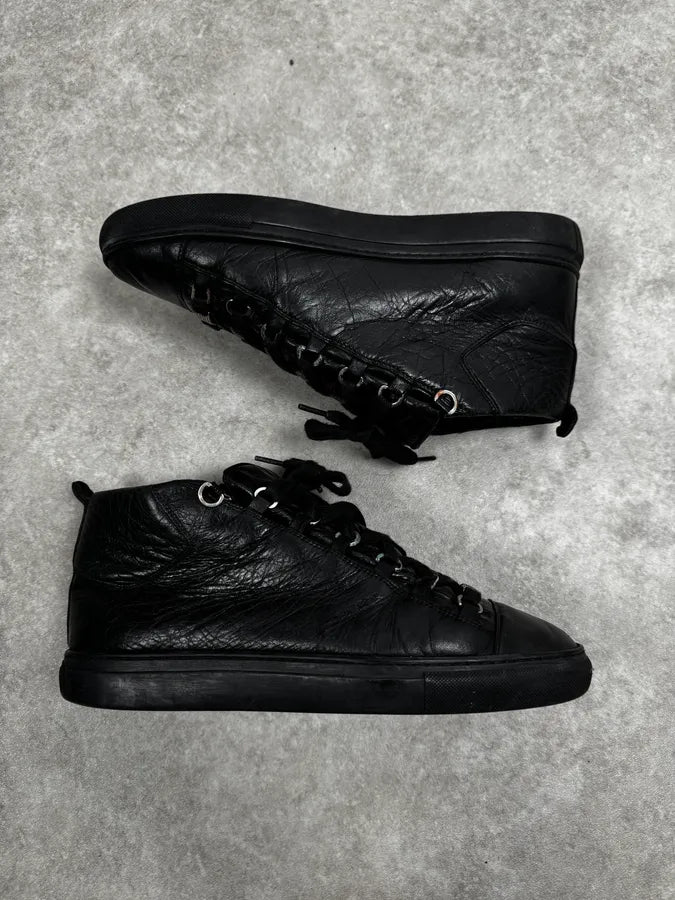 Balenciaga Arena Black High Leather Sneakers YHeqhwo 3