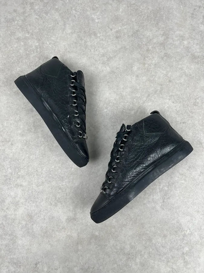 Balenciaga Arena Black High Leather Sneakers WbpsJDw 2