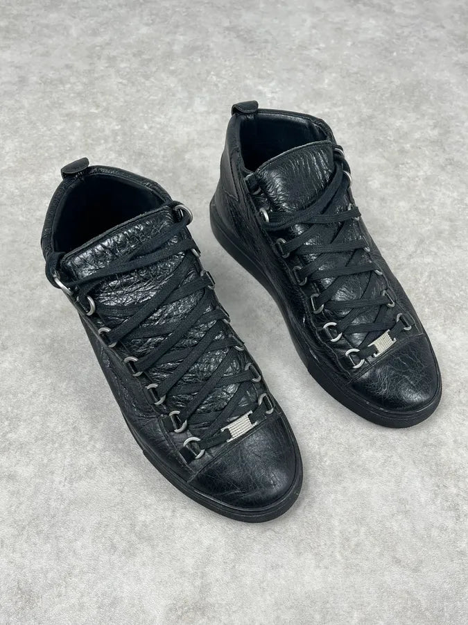 Balenciaga Arena Black High Leather Sneakers WbpsJDw 3