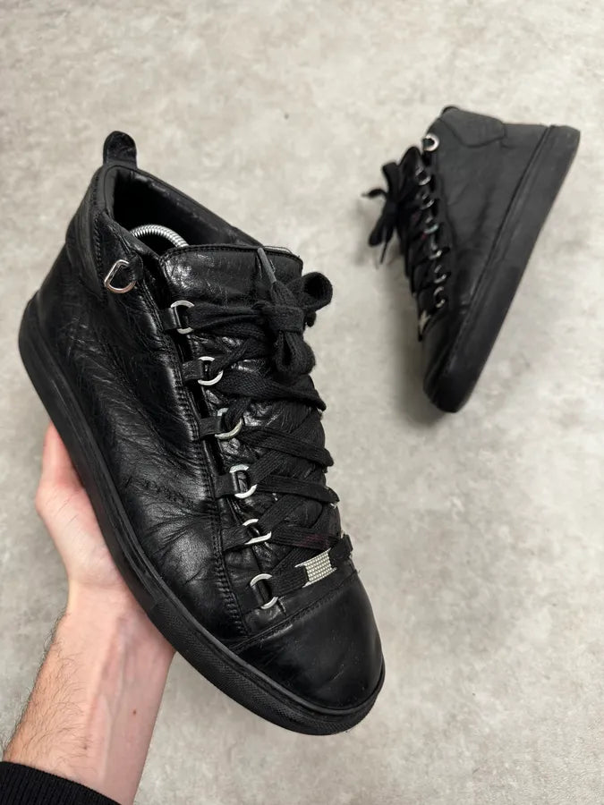 Balenciaga Arena Black High Leather Sneakers YHeqhwo 0