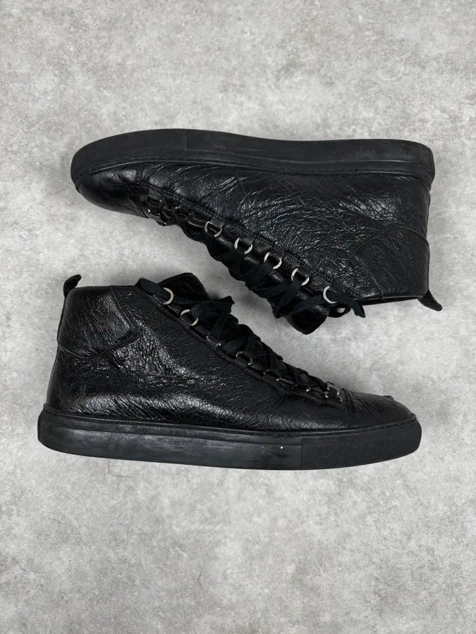 Balenciaga Arena Black High Leather Sneakers kYpbhjV 2