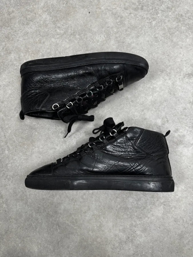 Balenciaga Arena Black High Leather Sneakers YHeqhwo 2