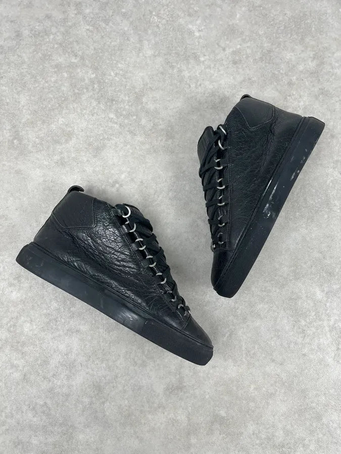 Balenciaga Arena Black High Leather Sneakers WbpsJDw 4