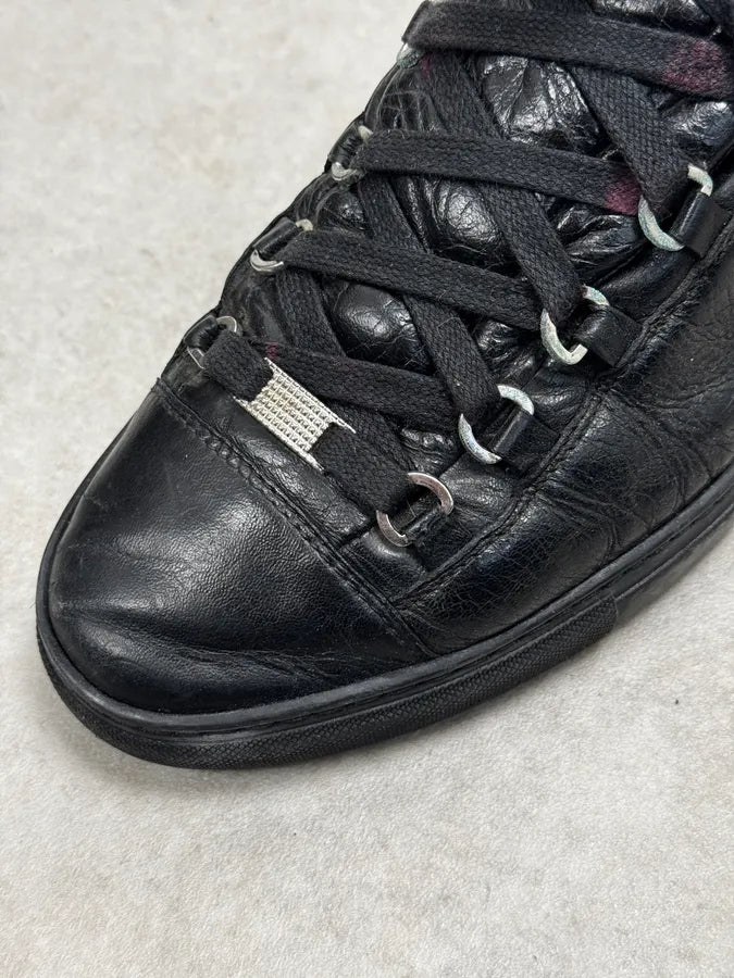 Balenciaga Arena Black High Leather Sneakers YHeqhwo 4