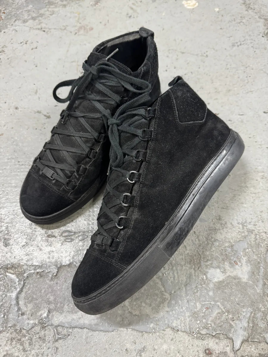 Balenciaga Arena Black High Suede Leather LmbtgMX 2