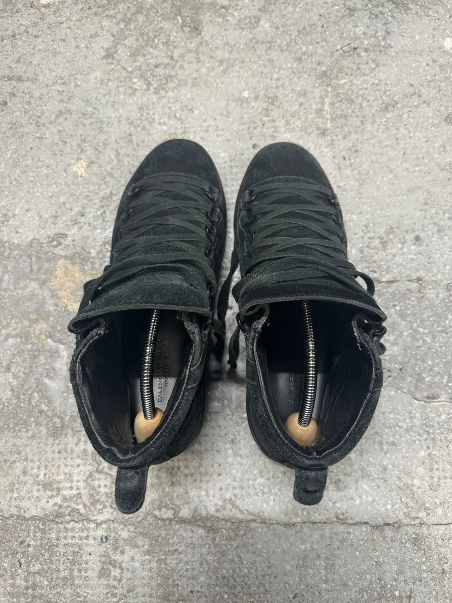 Balenciaga Arena Black High Suede Leather Shoes (42.5eu/us9) 3