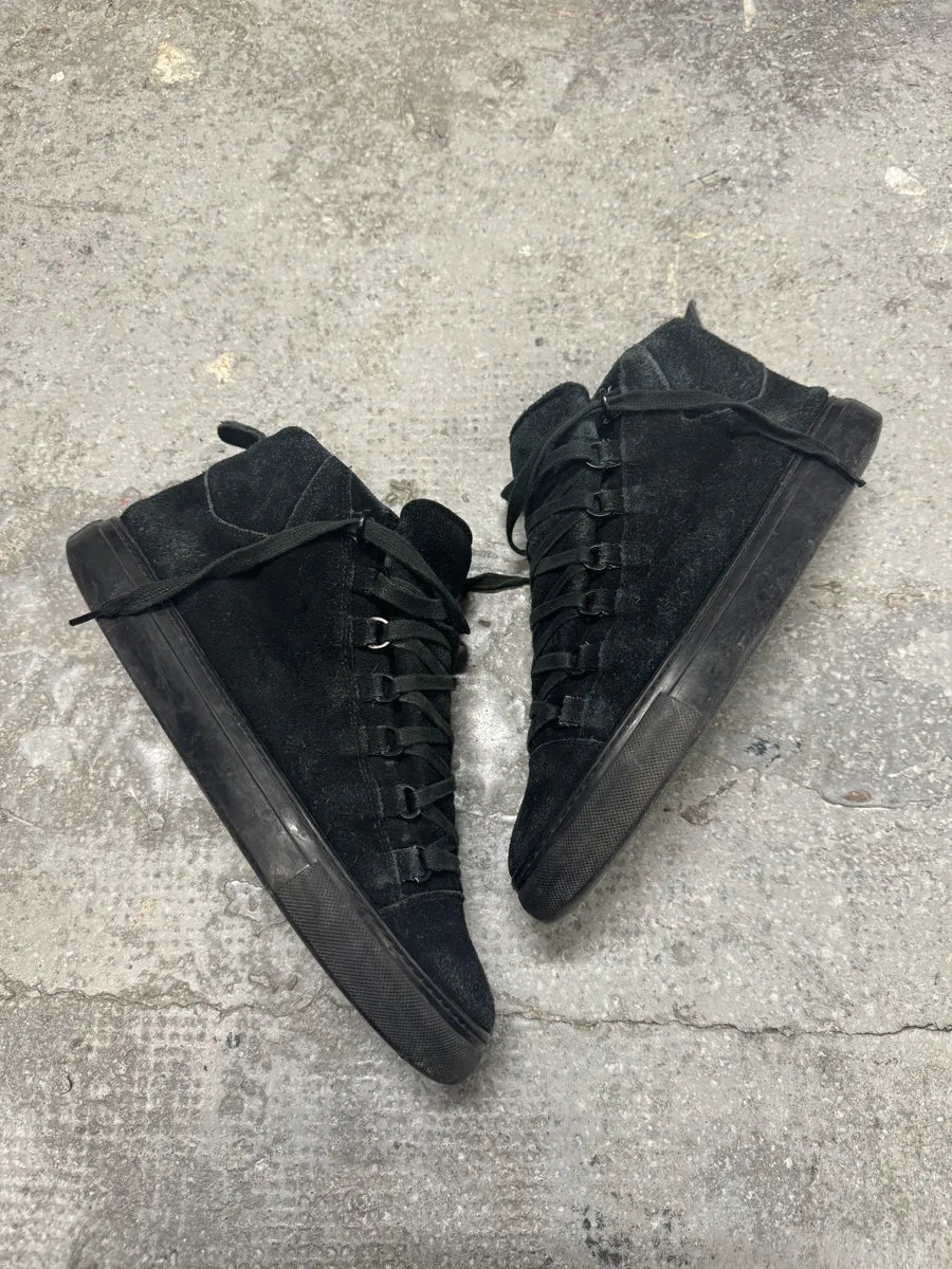 Balenciaga Arena Black High Suede Leather Shoes (42.5eu/us9) 4