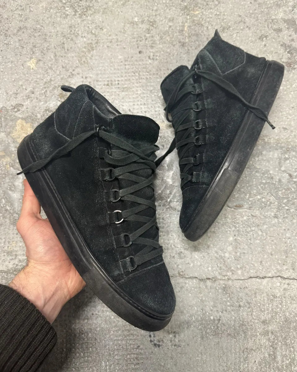 Balenciaga Arena Black High Suede Leather Shoes (42.5eu/us9) 6