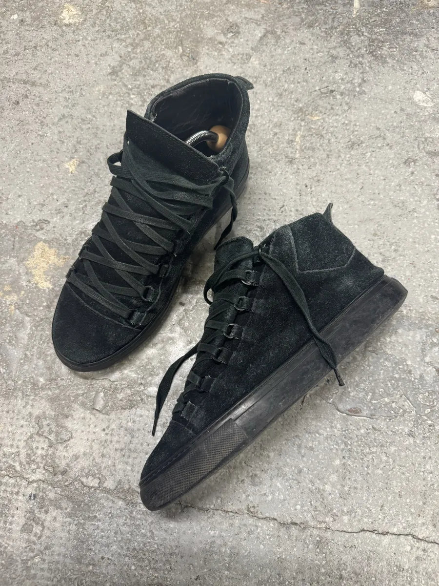 Balenciaga Arena Black High Suede Leather Shoes (42.5eu/us9) 7