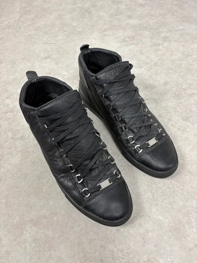 Balenciaga Arena Black High Leather Sneakers UfhovZO 5