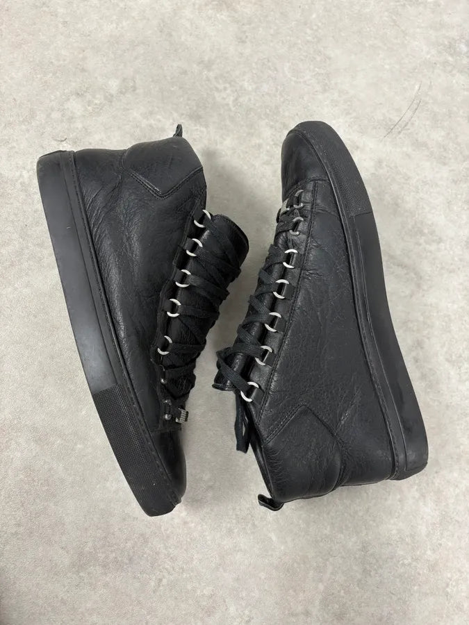 Balenciaga Arena Black High Leather Sneakers UfhovZO 7
