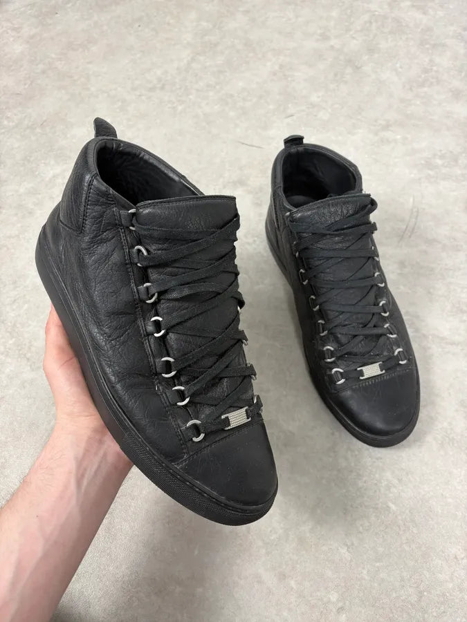 Balenciaga Arena Black High Leather Sneakers UfhovZO 0